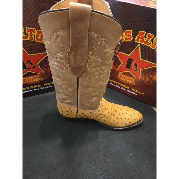 Los Altos Genuine Amber Full Quill Ostrich WESTERN Boot Round Toe 650354 10EE main image 5